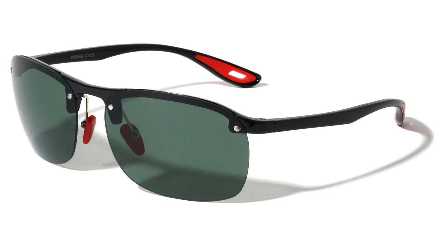 Rimless Metal Accent Sports Sunglasses m10659