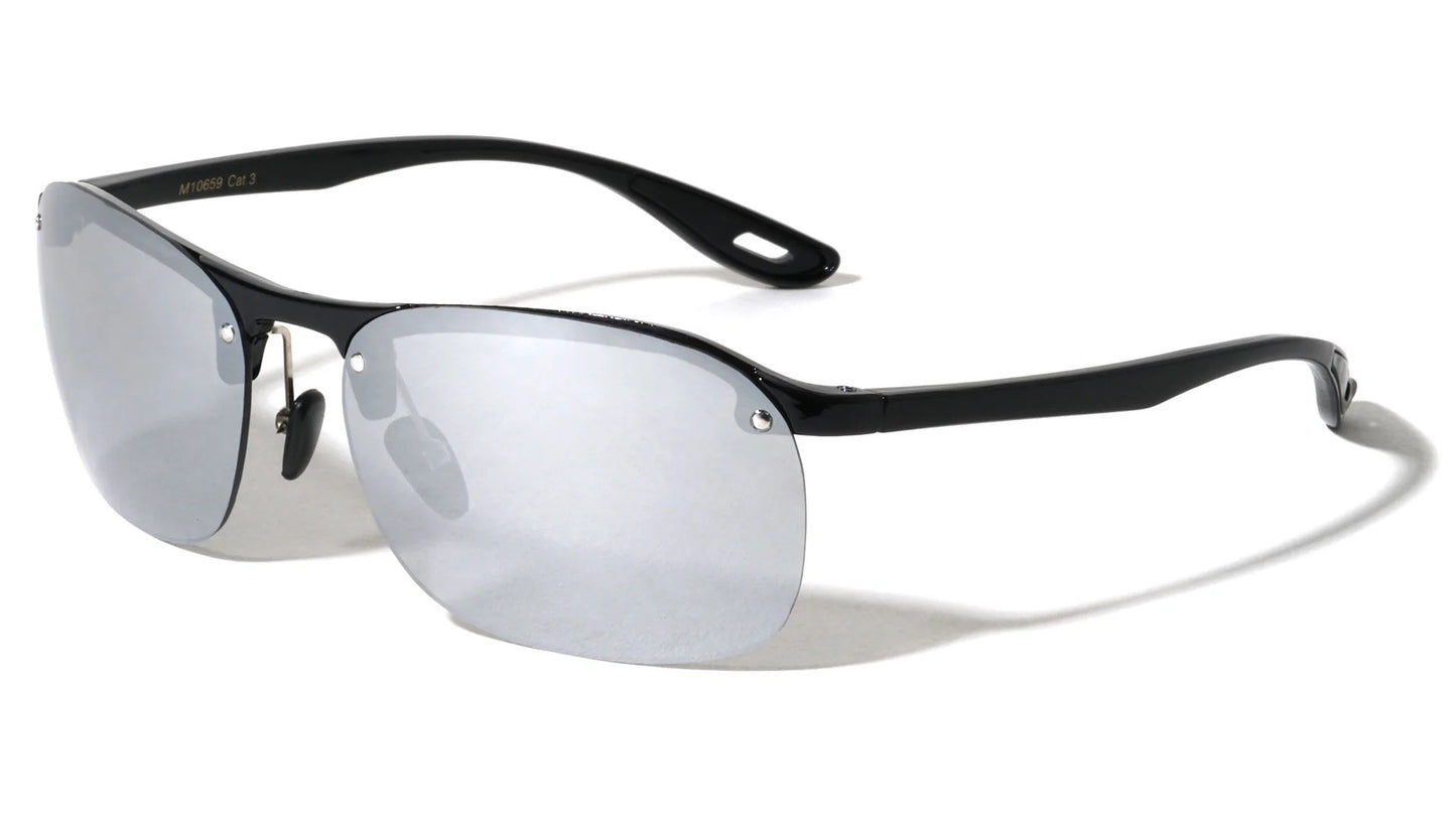 Rimless Metal Accent Sports Sunglasses m10659
