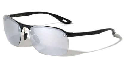 Rimless Metal Accent Sports Sunglasses m10659