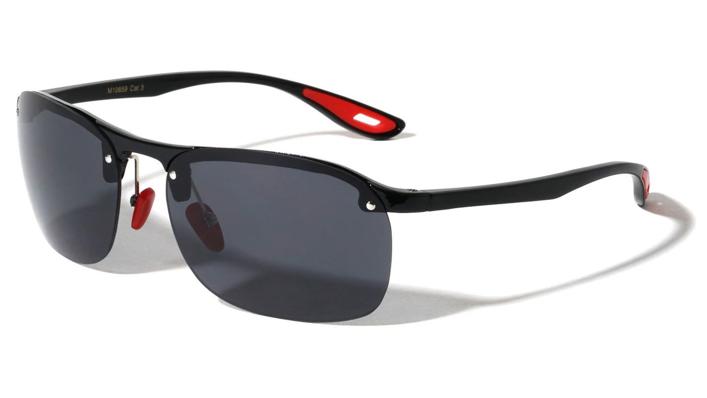 Rimless Metal Accent Sports Sunglasses m10659