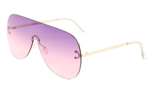 Metallic Rounded Rimless Sunglasses m10544-oc