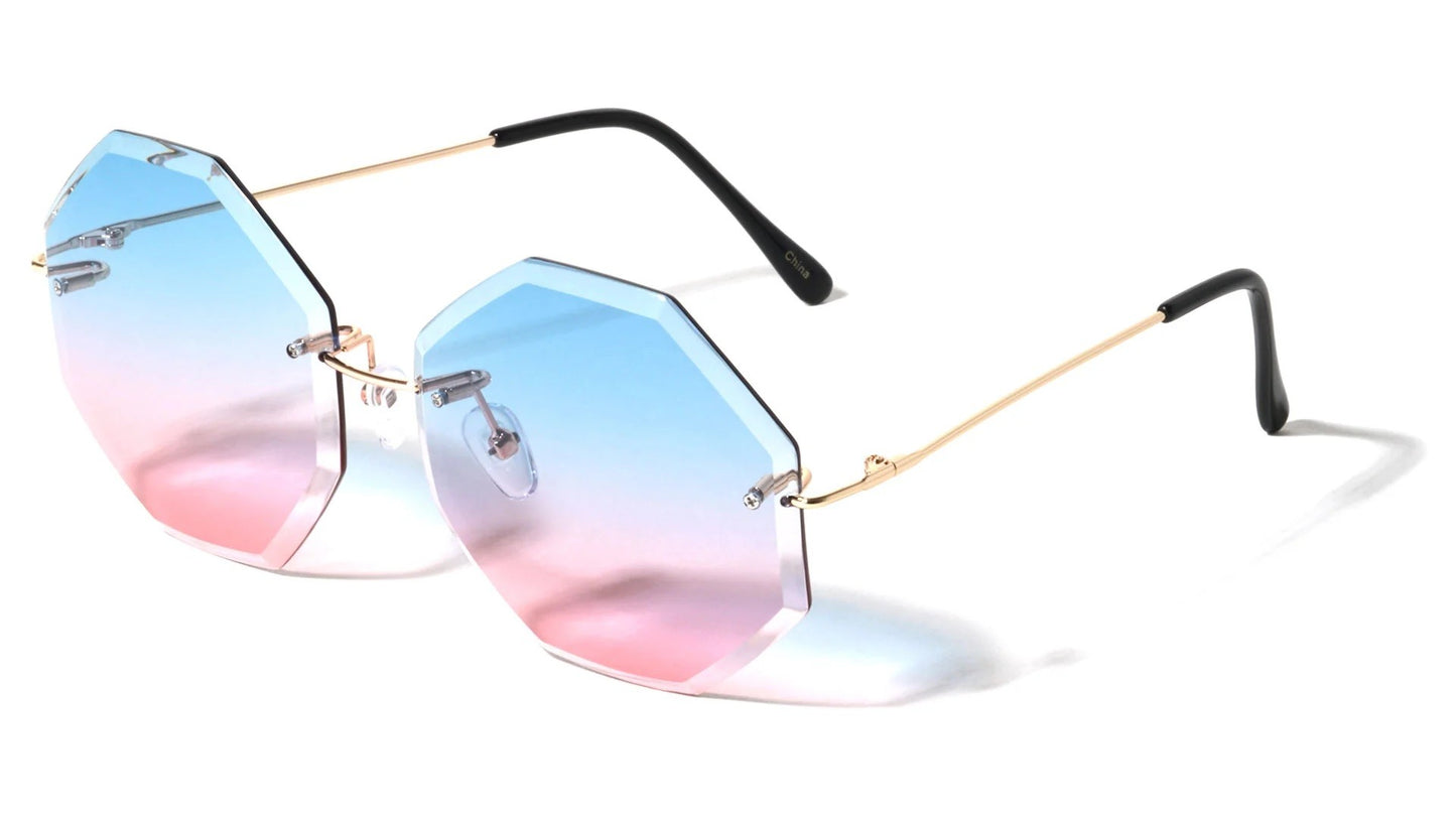 Metallic Rimless Octagon Frame m10584-oc