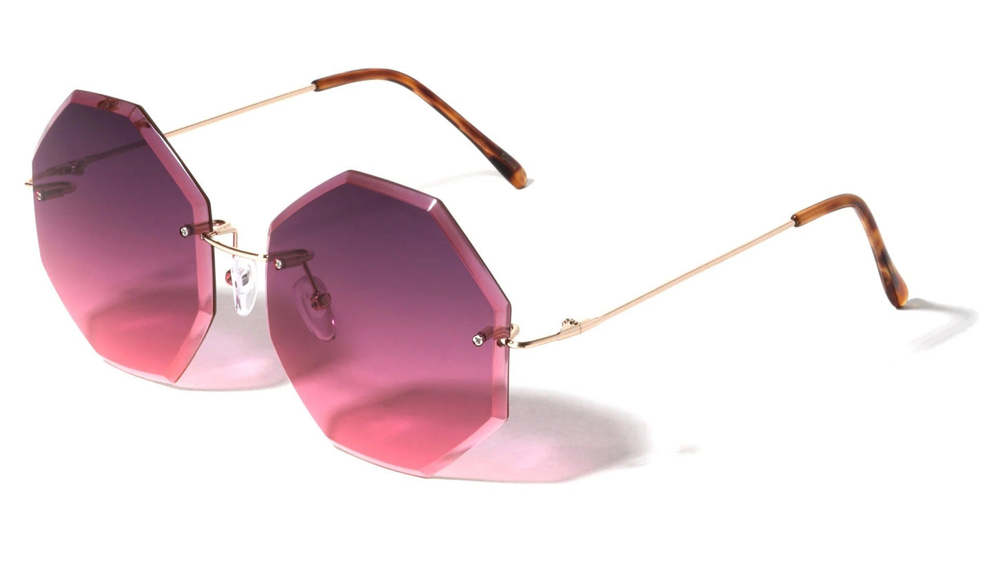 Metallic Rimless Octagon Frame m10584-oc