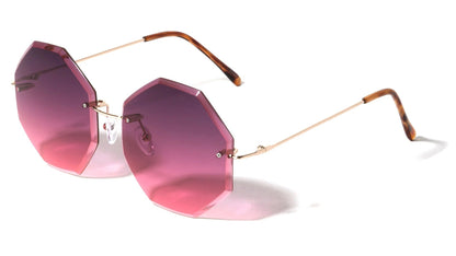 Metallic Rimless Octagon Frame m10584-oc