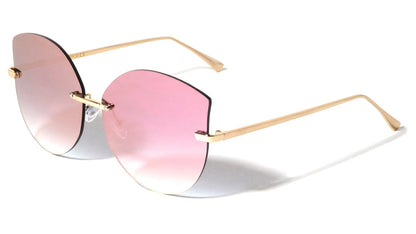 Metallic Rimless Cat Eye Sunglasses m10587-cm