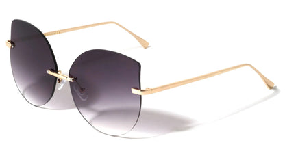 Metallic Rimless Cat Eye Sunglasses m10587-cm