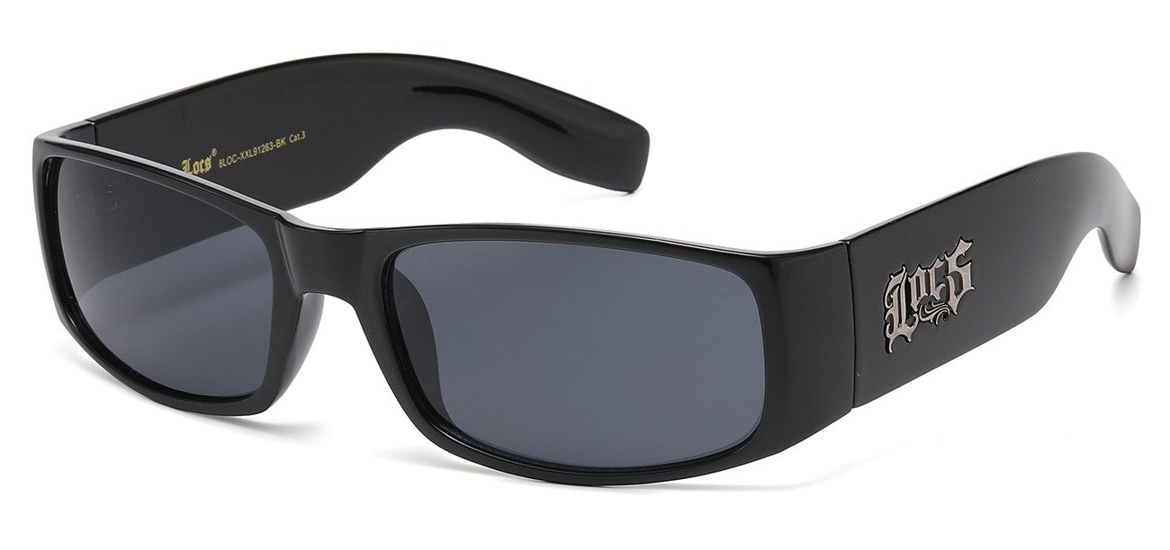 Locs Black Wrap Sunglasses loc-xxl91263-bk