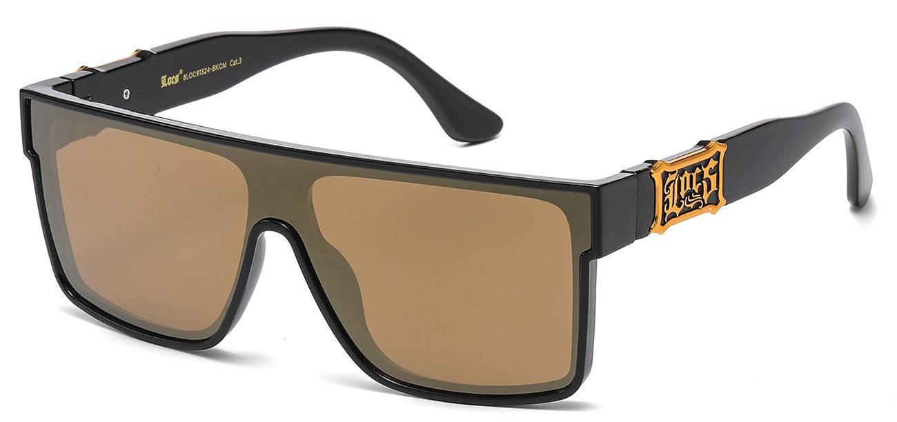 Locs Mirror Lens Sunglasses loc91324-bkcm