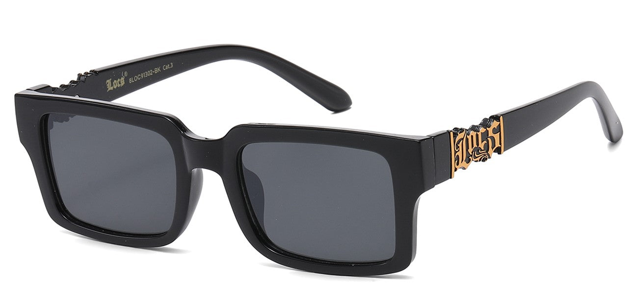Locs Black Square Sunglasses loc91302-bk