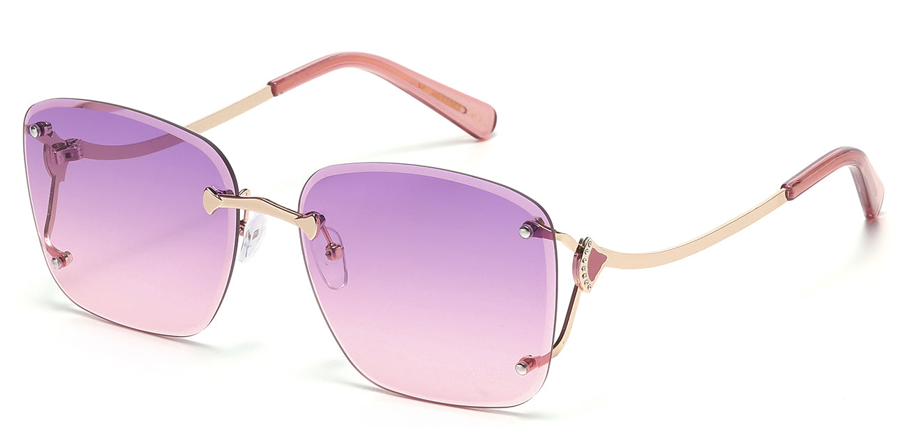 Rhinestone Rimless Metallic Sunglasses rs2082