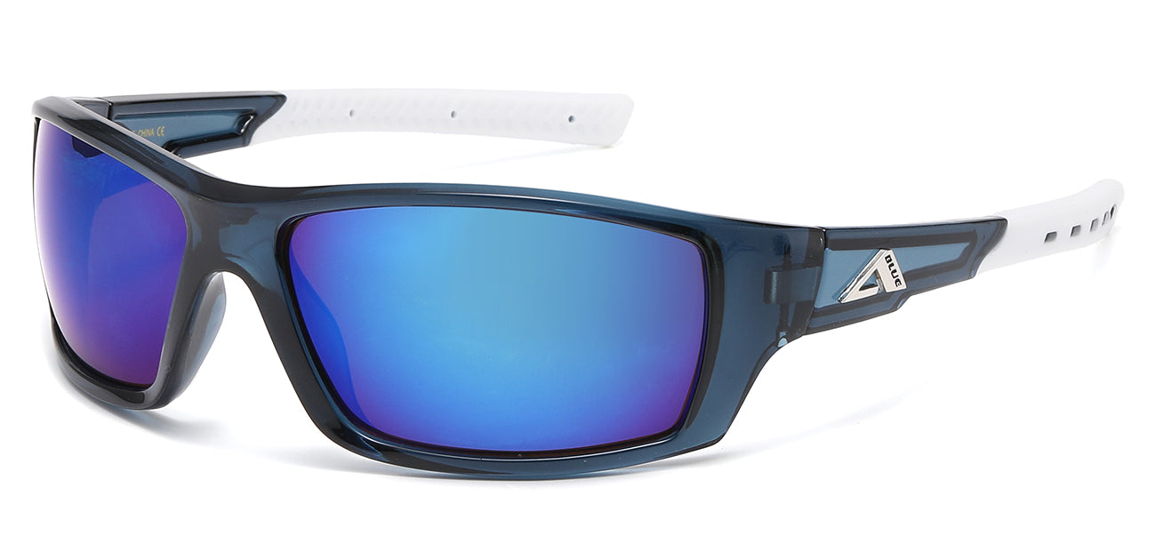 Blue Tech Lens Sporty Wrap Shades ab-1105