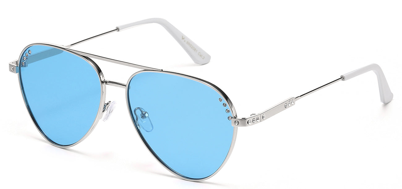 Rhinestone Metallic Aviator Sunglasses rs2081