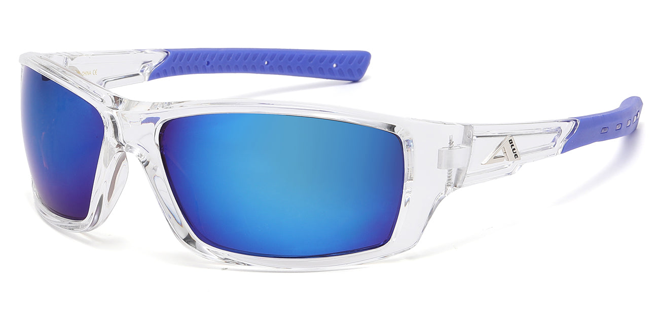 Blue Tech Lens Sporty Wrap Shades ab-1105