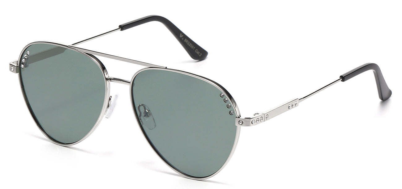 Rhinestone Metallic Aviator Sunglasses rs2081