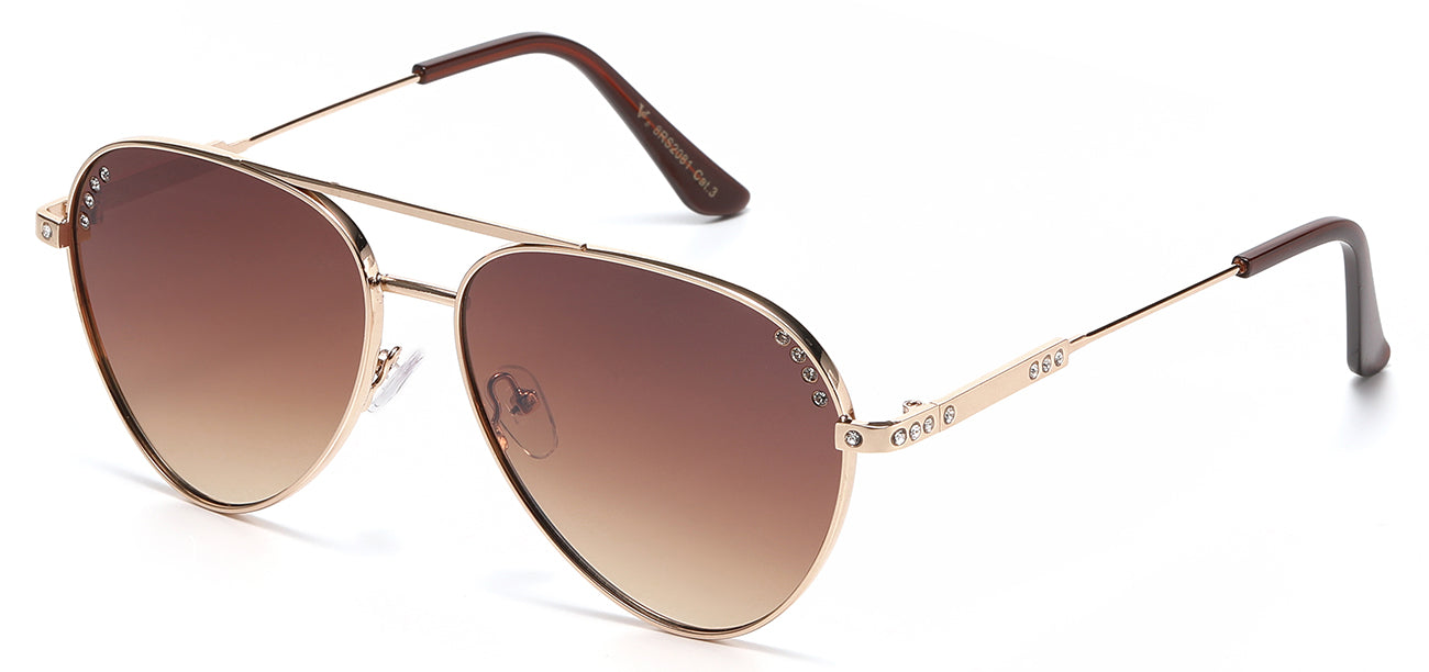 Rhinestone Metallic Aviator Sunglasses rs2081