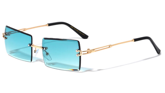 Rimless Beveled Rectangle Sunglasses m10866