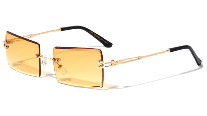 Rimless Beveled Rectangle Sunglasses m10866