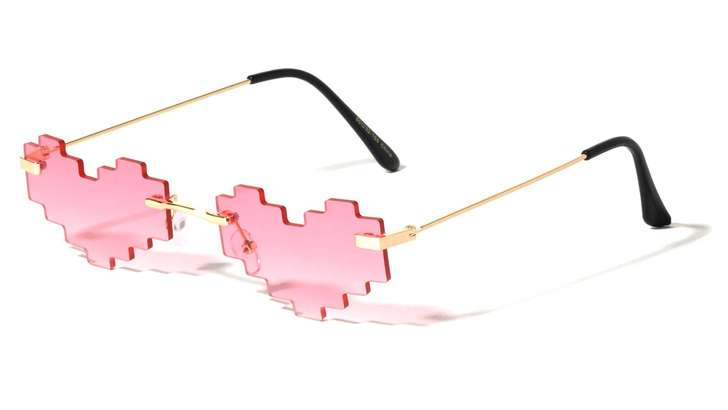 Pixel Heart Frame Sunglasses m10976-heart