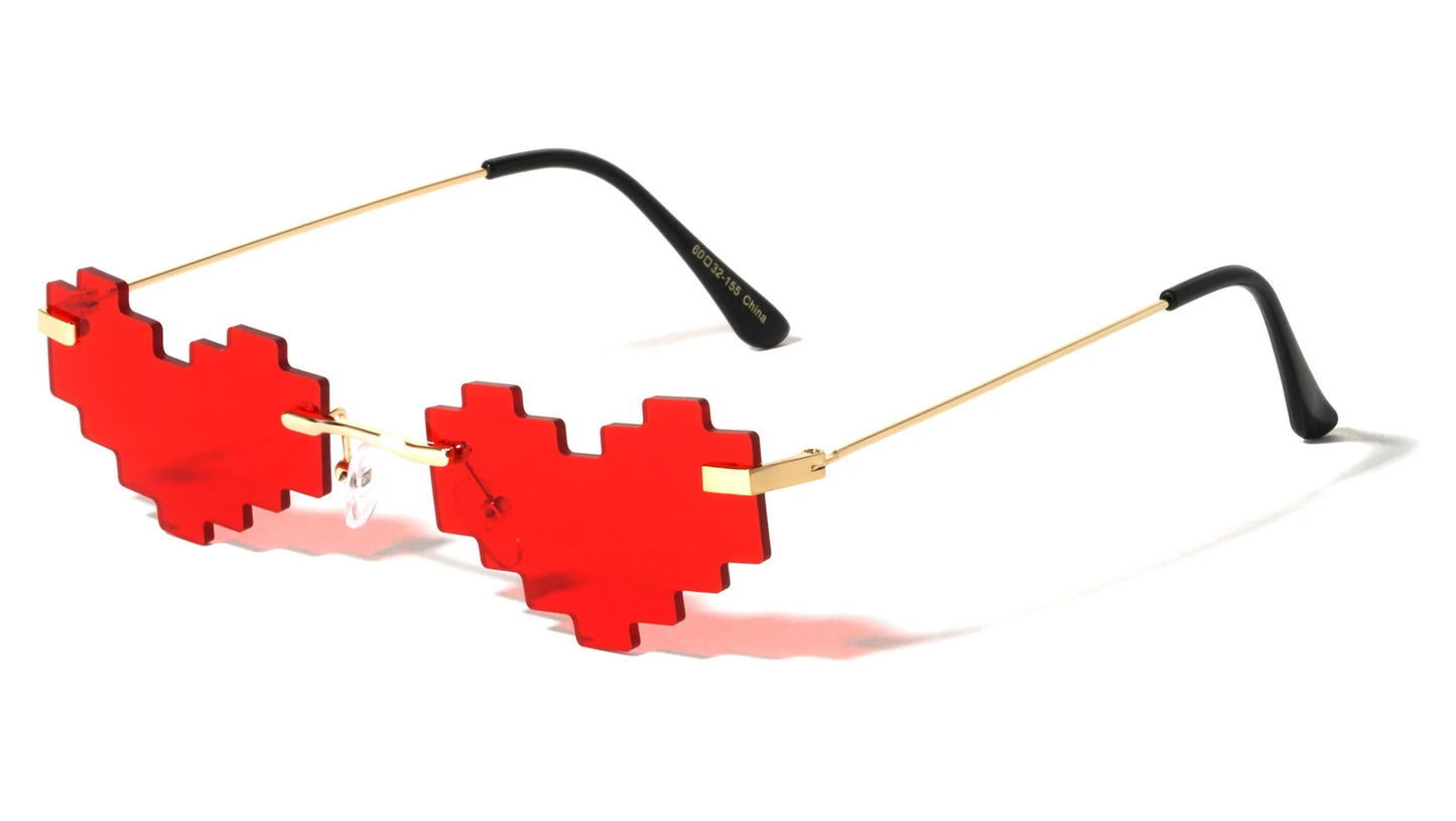 Pixel Heart Frame Sunglasses m10976-heart