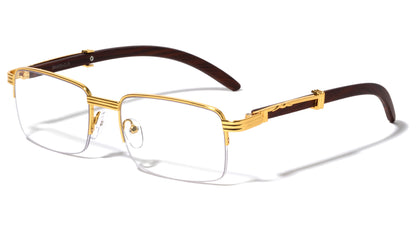 Wood Patterns Clear Lens Glasses m4003-clr