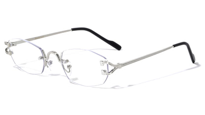 Rimless Rectangle Clear Lens m4035-clr