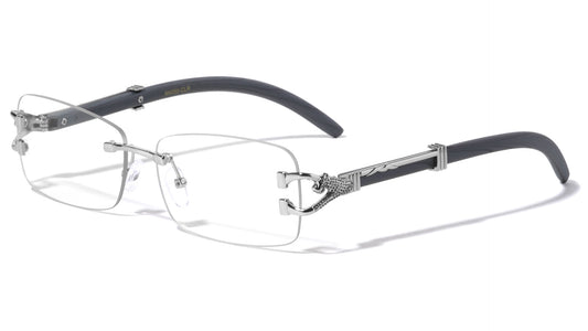 Rimless Wood Patterns Clear Lens m4050-clr