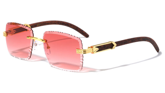Rimless Diamond Edge Wood Temple m4054