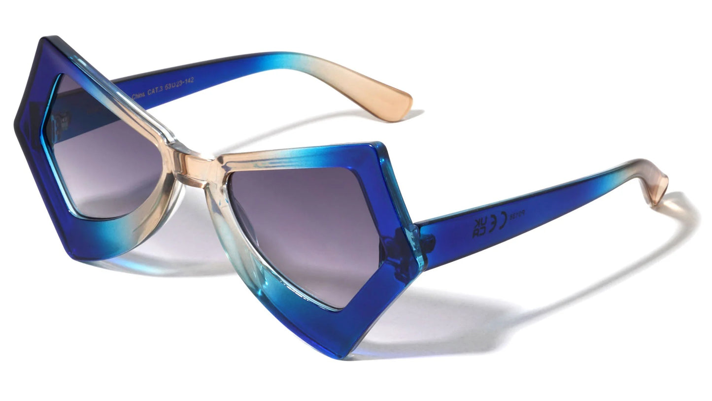 Triangular Sides Duo-Tone Sunglasses p0138