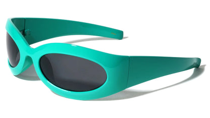 Wide Wrap Around Oval Shape Sunglasses p1018