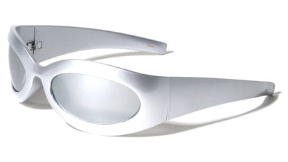 Wide Wrap Around Oval Shape Sunglasses p1018