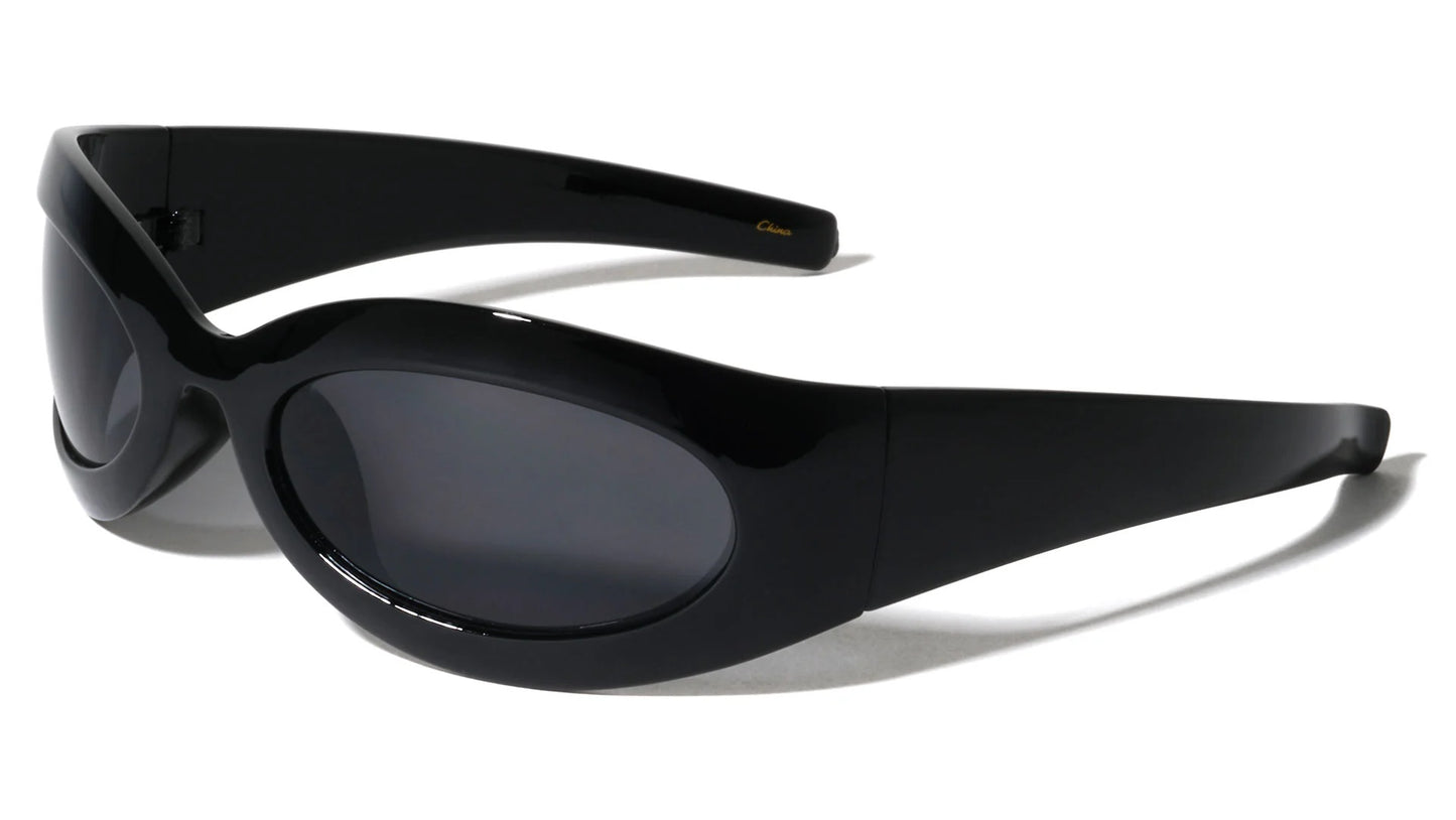 Wide Wrap Around Oval Shape Sunglasses p1018
