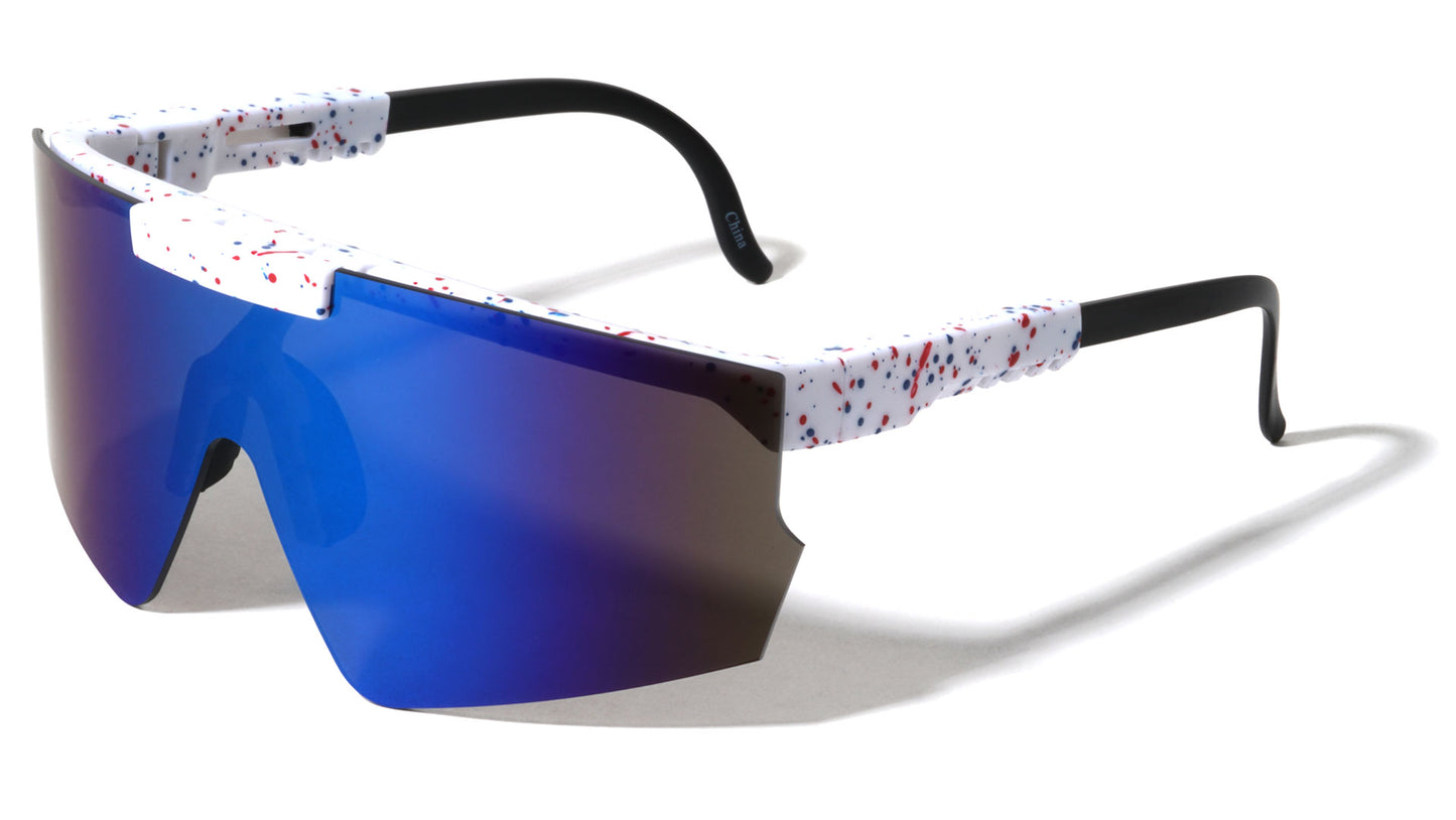 Rimless Flip-Up Shield Sunglasses p30605