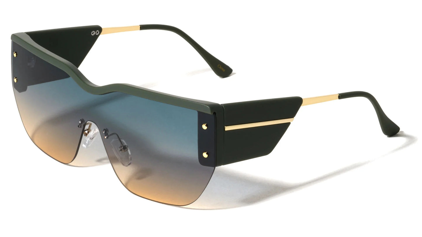 Semi-Rimless One Piece Lens Sunglasses p30666