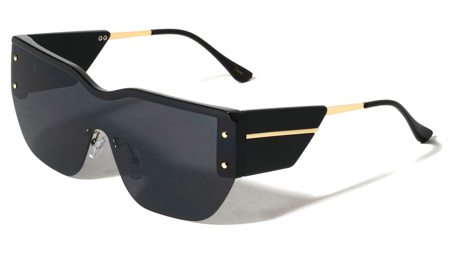 Semi-Rimless One Piece Lens Sunglasses p30666