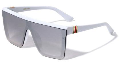 Oversized Flat-Top Shield Sunglasses p6582