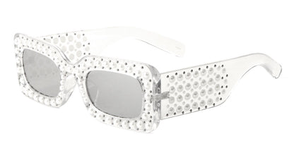 Rhinestone Square Thick Temple Frame rh-3201