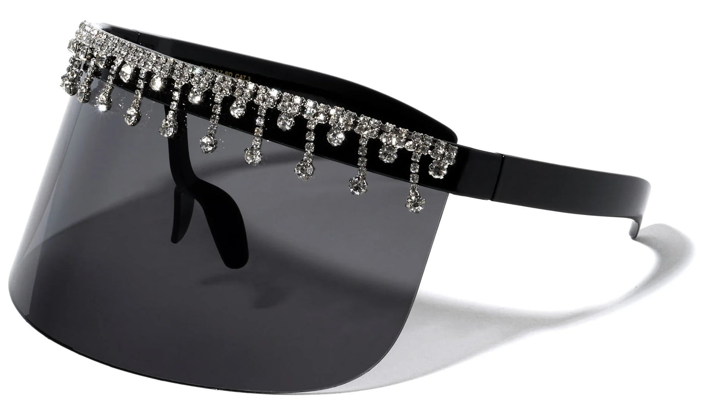 Rhinestone Super Dark Visor rh-3247-sd