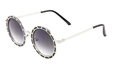 Patterned Frame Round Sunglasses m10234