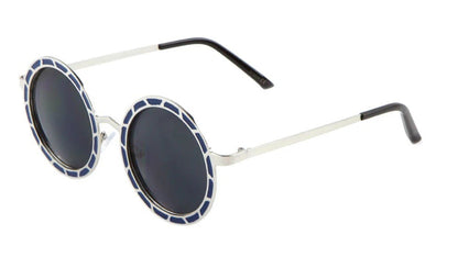 Patterned Frame Round Sunglasses m10234