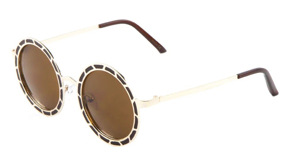 Patterned Frame Round Sunglasses m10234