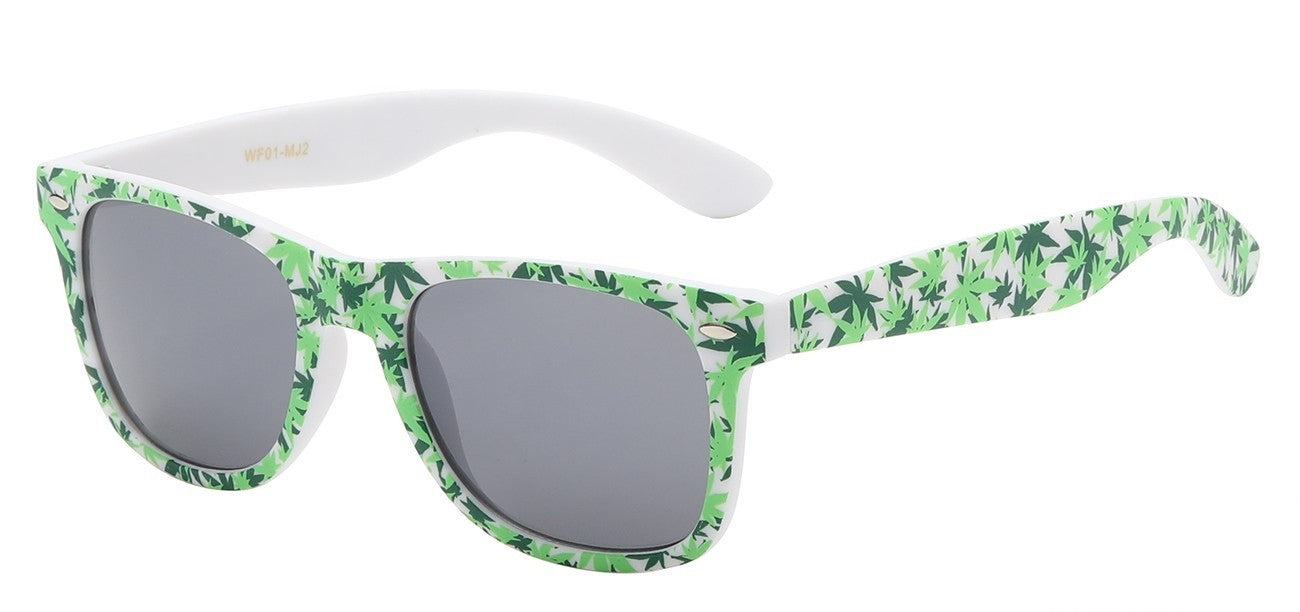 Cannabis Leaf Printed Frame Shades wf01-mj2