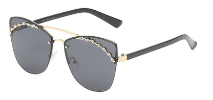 Rhinestone Semi Rimless Frame Shades rs1982