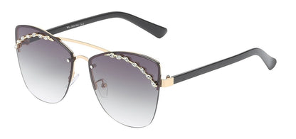 Rhinestone Semi Rimless Frame Shades rs1982