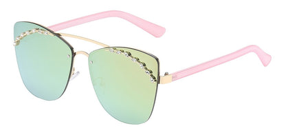 Rhinestone Semi Rimless Frame Shades rs1982