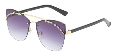 Rhinestone Semi Rimless Frame Shades rs1982