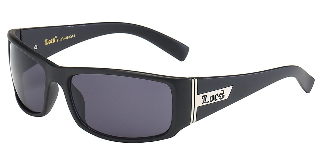 Locs Slim Matte Black Wrap Shades loc91133-mb