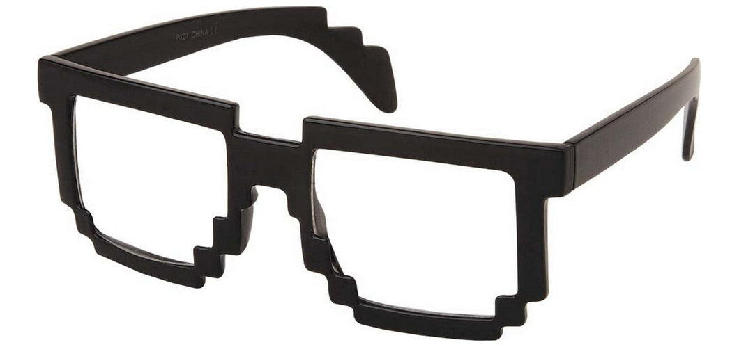 Nerd Pixilated Glasses Px01-Bkcl