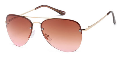 Metallic Semi-Rimless Aviator af122-grd