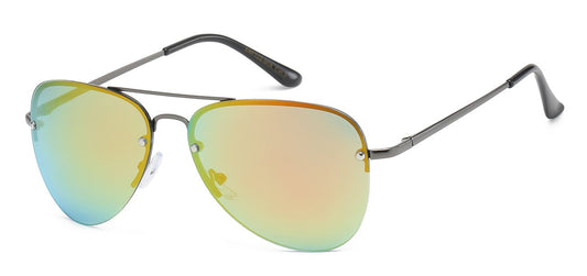 Metallic Semi-Rimless  Aviator af122-mix