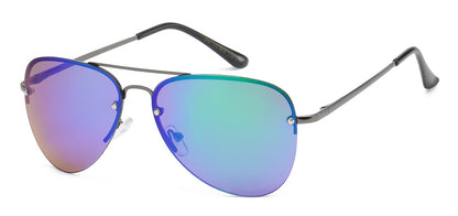 Metallic Semi-Rimless  Aviator af122-mix